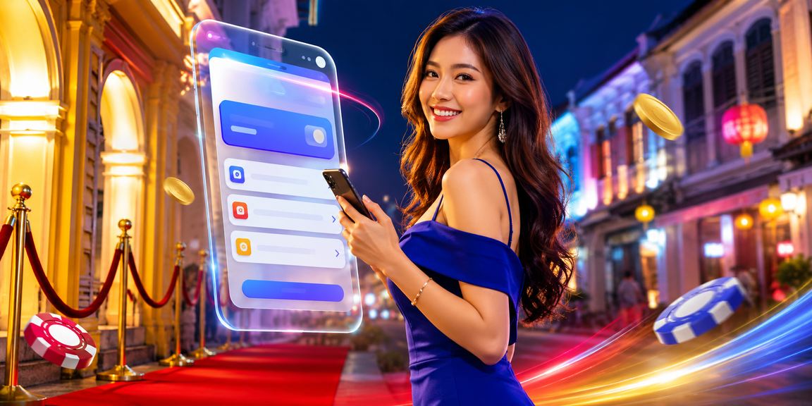 Pemain menggunakan telefon mudah alih untuk log masuk ke kasino dalam talian
